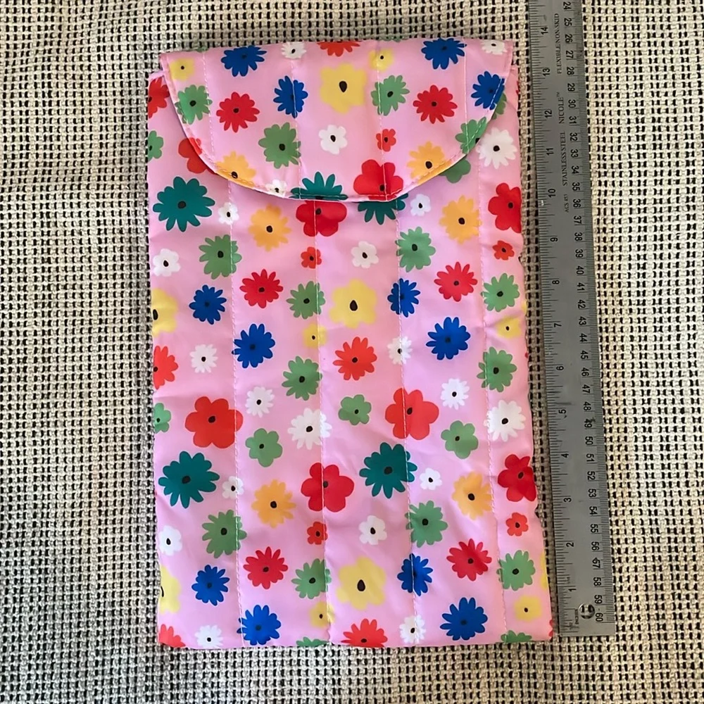 Puffy floral iPad and phone sleeve